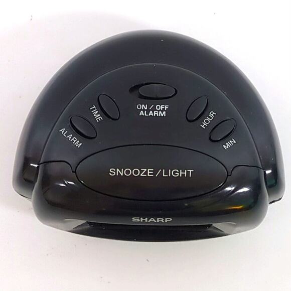 Sharp Mini Digital Travel Alarm Clock Black Battery Operated Snooze Light - Picture 2 of 5